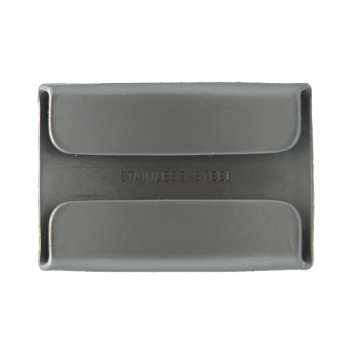 De Safe-iD SOS metalen QR tag in de kleur zilver, onderkant