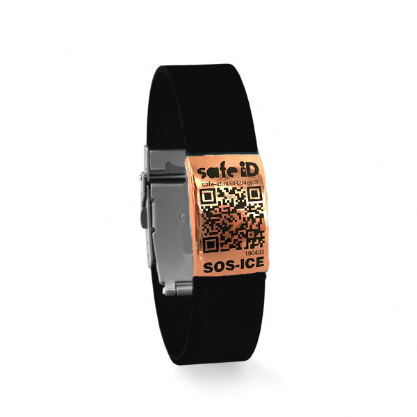 De Safe-iD SOS-armband in zes kleuren – zwart De Safe-iD SOS-armband in zes kleuren – zwart