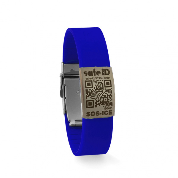De Safe-iD SOS-armband in zes kleuren – blauw De Safe-iD SOS-armband in zes kleuren – blauw
