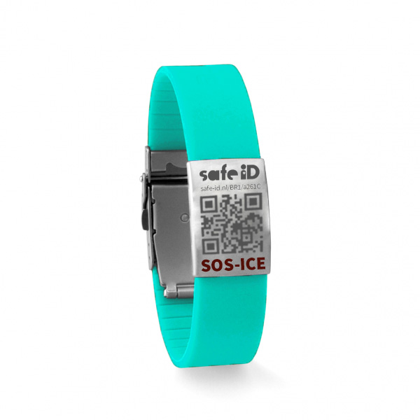 De Safe-iD SOS armband Fluo pastel groen De Safe-iD SOS armband Fluo pastel groen