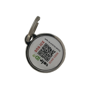 SOS-ICE Sleutelhanger met QR-code en NFC
